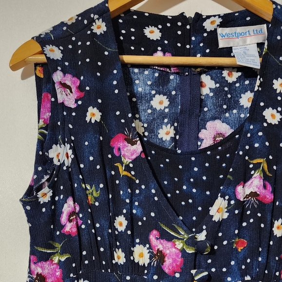 Vintage floral polkadot buttondown dress - Picture 7 of 10